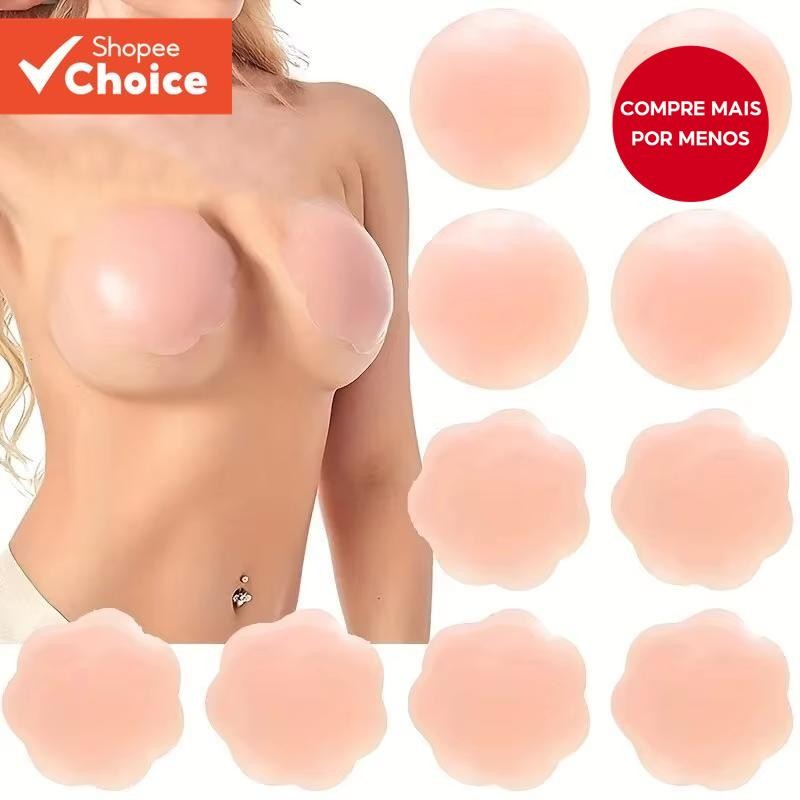 Reutilizável Silicone Capa De Mamilo Feminino Sutiã Adesivo Pétala De Peito Sem Alças Levantar Invis