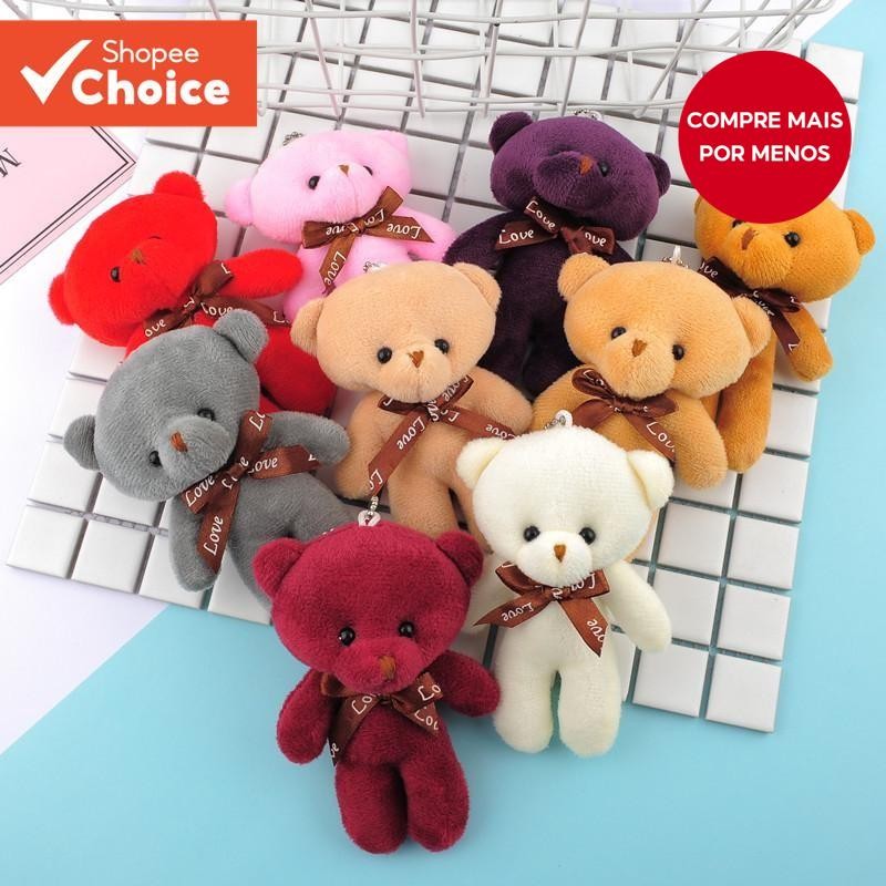 Chaveiro De Ursinho De Pelúcia  Pingente Fofo De Bolsa Presente De Boneca Macia Para Mochilas E Chav