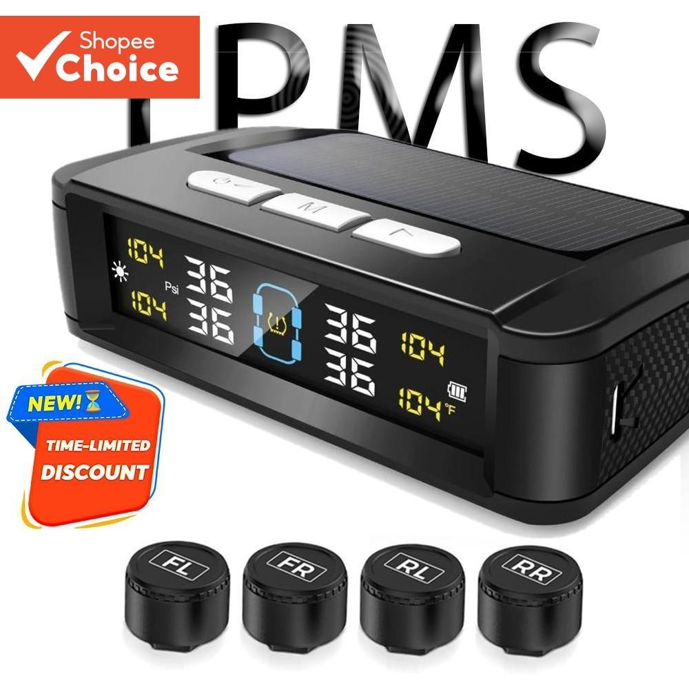 TPMS Universal Movido A Energia Solar Com Display LCD IPX7 À Prova Dágua Monitoramento Em Tempo Real