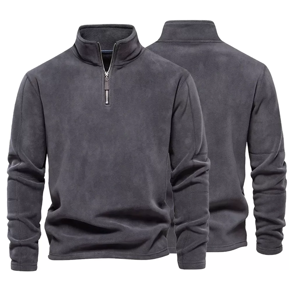 Novo Casaco De Velo Quente De Outono Inverno Para Homem Com Zíper Pescoço Pullover Marca De Qualidad