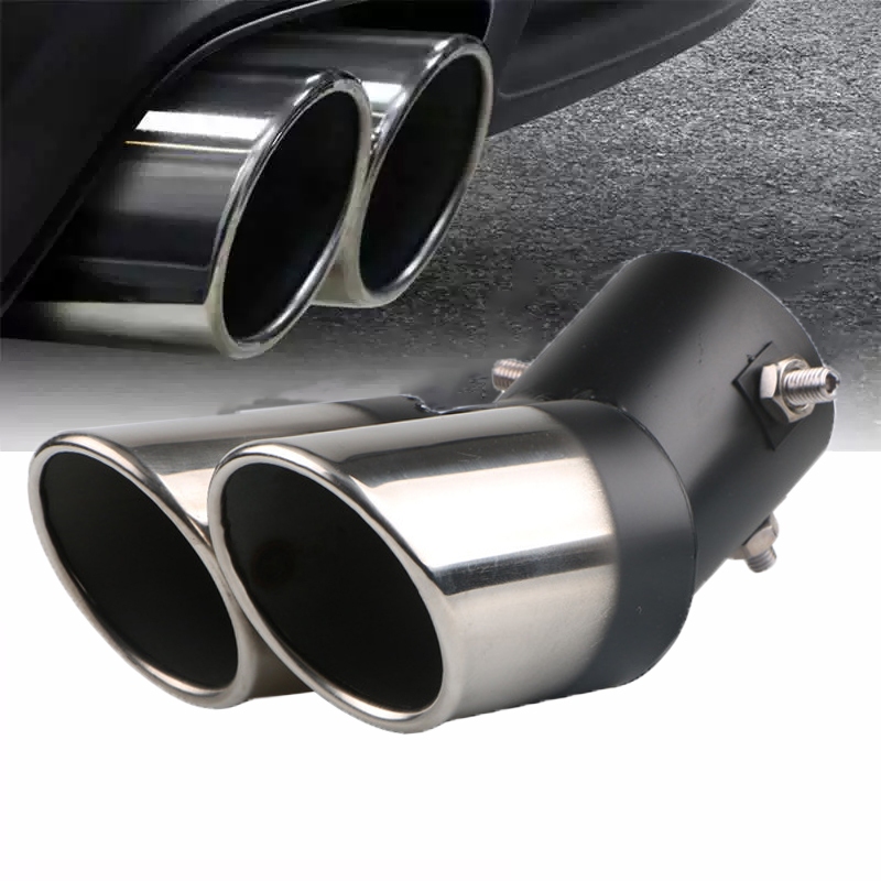 Universal Dupla Ponta de Escape Aço Inoxidável Auto Silenciador do Carro