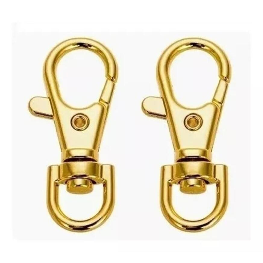 Fivela redonda de cauda com revestimento de ouro, chaveiro rotativo para bolsa de couro.