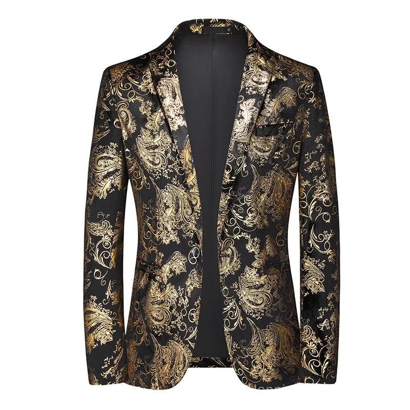 Envio em 24 horas Terno Casual Masculino de Primavera e Outono, Moda Slim Fit, Luxuoso, Plus Size,
