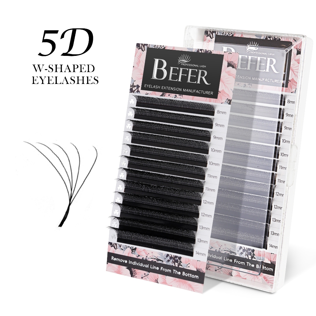 Befer Beauty 5D W Extensões De Pestanas Volume 5D De Fibra Preta Maquiagem Profissional Para Cílios