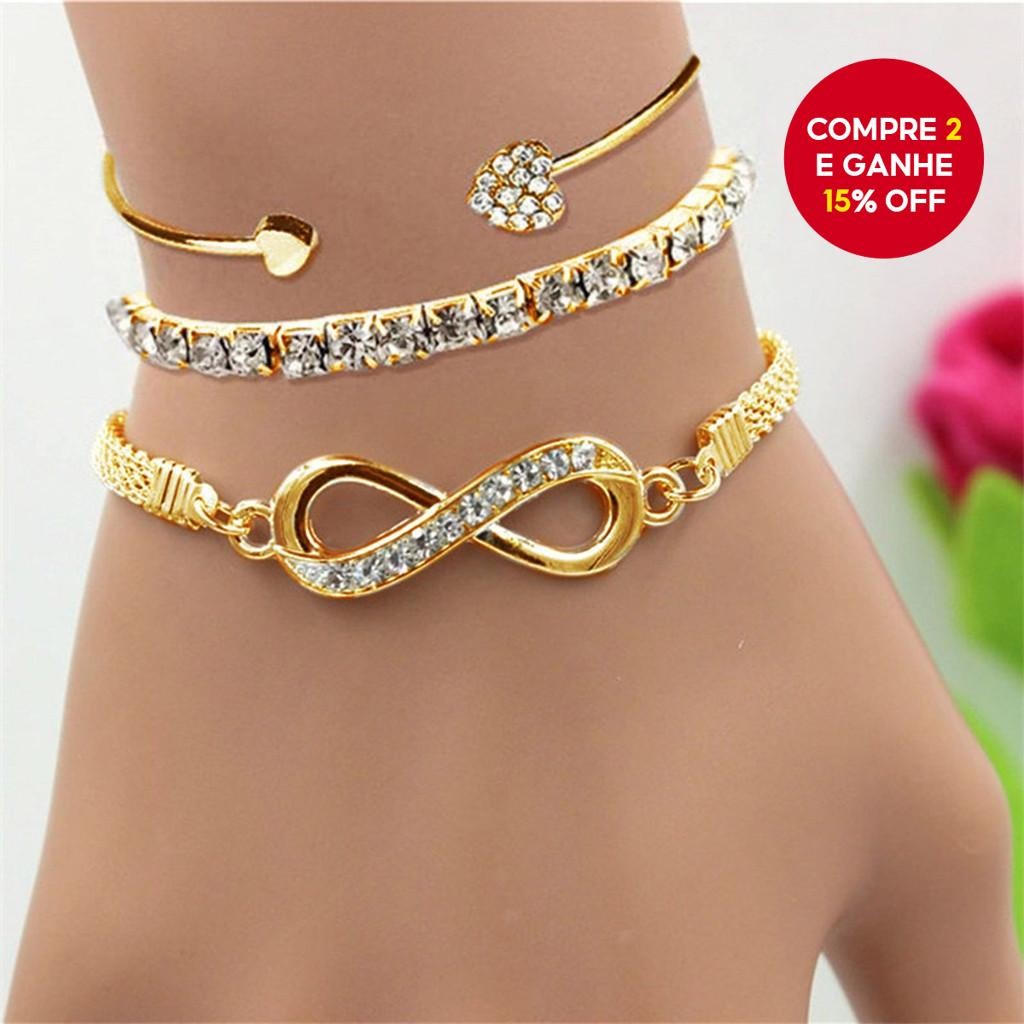 Conjunto De Pulseira De Corrente De Cobra Diamond Infinity Em Ouro Para Mulheres , Presente Chique E
