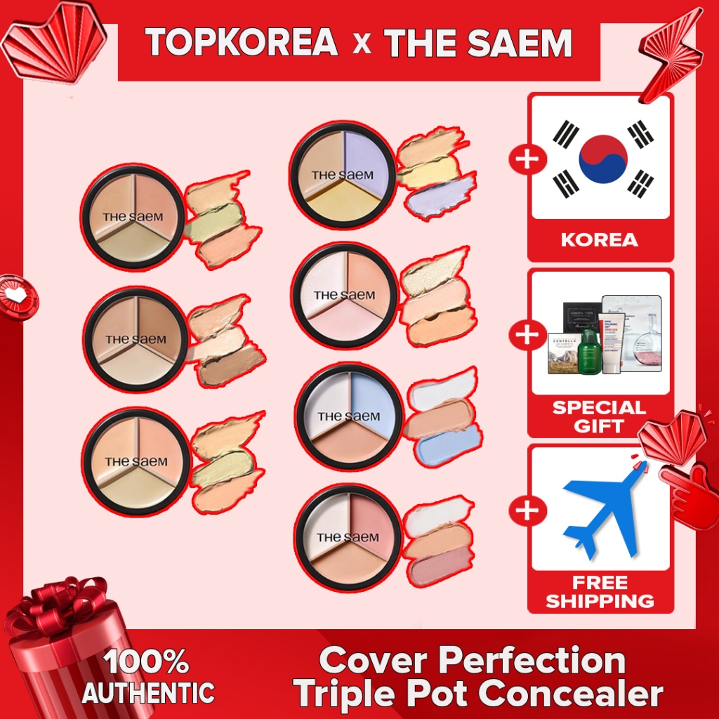 the SAEM Cover Perfection Triple Pot Concealer 7 Cores TOPKOREA Envio De kroea