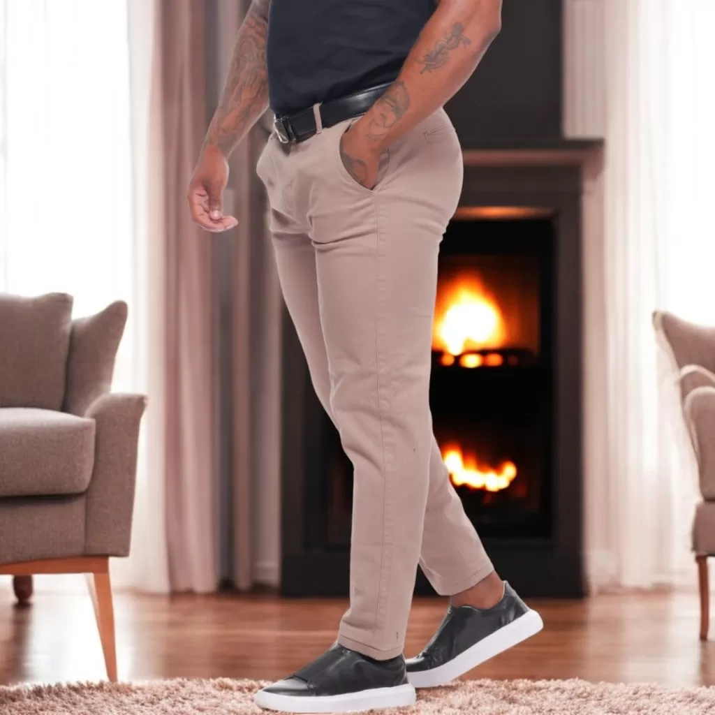 Calça Social Masculina Alfaiataria Sarja Modelo Esporte Fino Brim Elastano