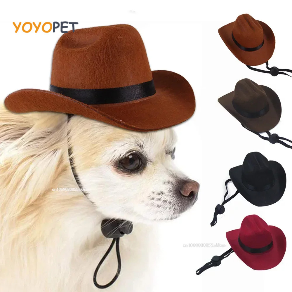 2025 Novo Chapéu De Cowboy Para Cães E Gatos , Chapéus Ao Ar Livre , Bonés Ajustáveis , Moda Pequeno