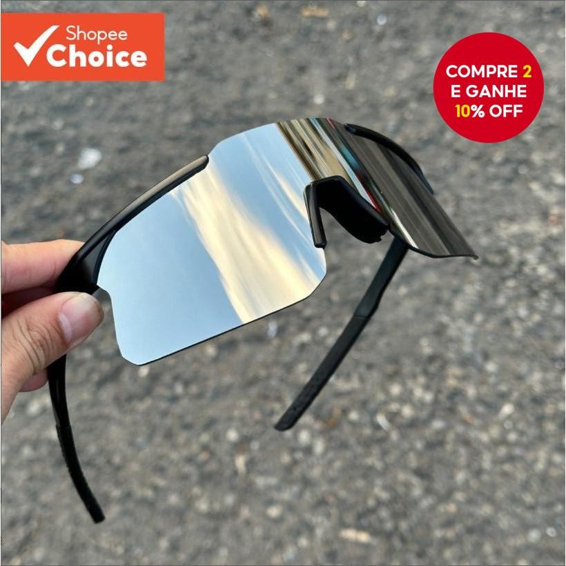 Óculos De Sol Unissex À Prova De Vento Para Ciclismo  Proteção UV Com Armação Grande Emagrecimento F