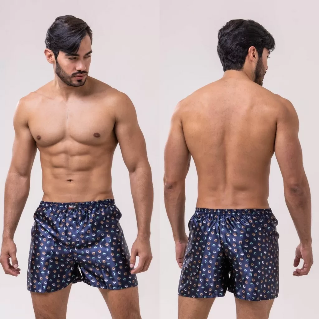 Samba Canção Estampado Masculino Short de Dormir Fresco Cueca Leve Confortável Ajustável Básico