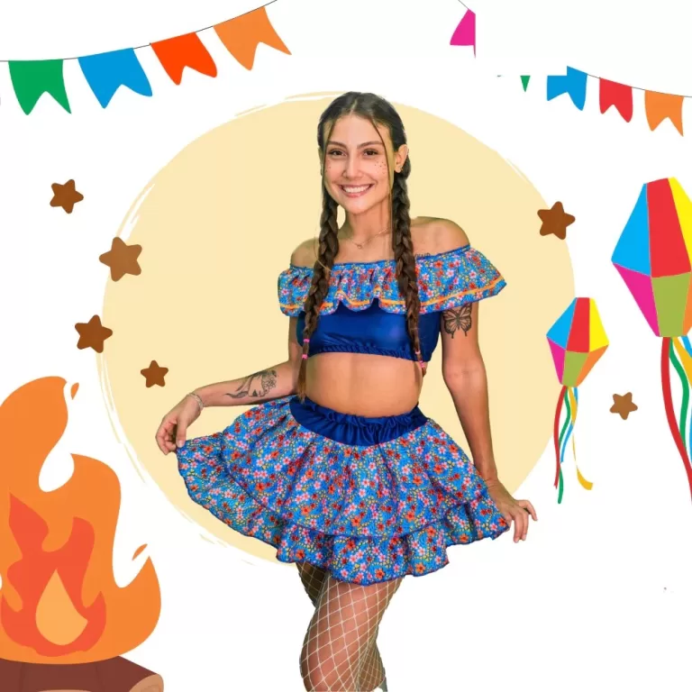 Conjunto cigana adulto quadrilha caipira festa jun