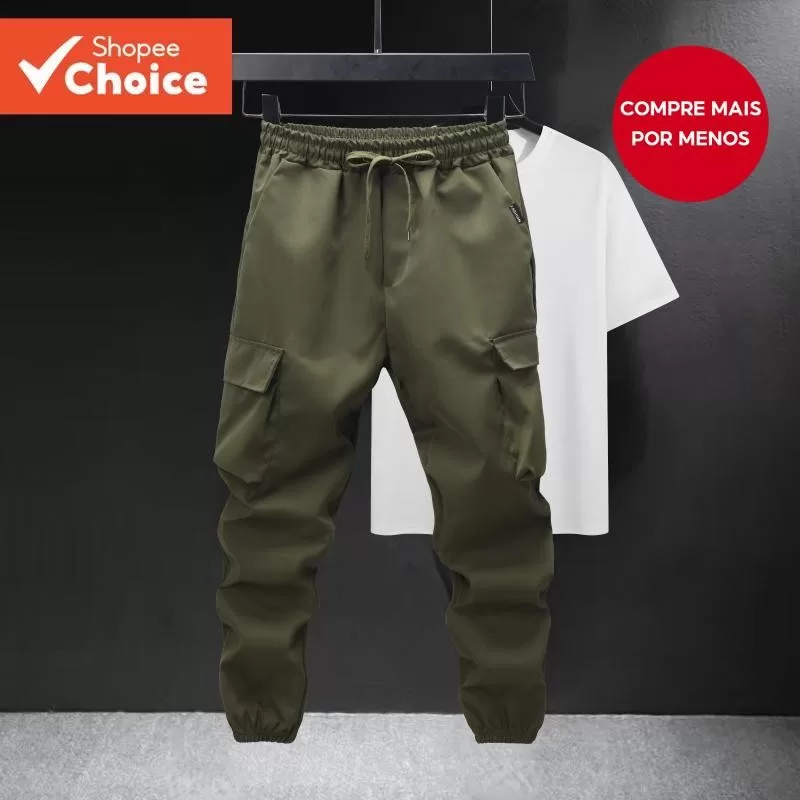 Calça Cargo Masculina Ultrafina Tática Plus Size  Leve Com Vários Bolsos Para Trabalho Casual (M-5XL