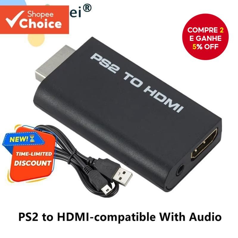 [Shopee Choice] Conversor De Vídeo Compatível Com PS2 Para HDMI 1080P Compatibilidade De Saída De Áu
