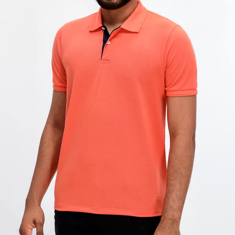 Camiseta Polo Manga Curta Casual Slim Malha Algod