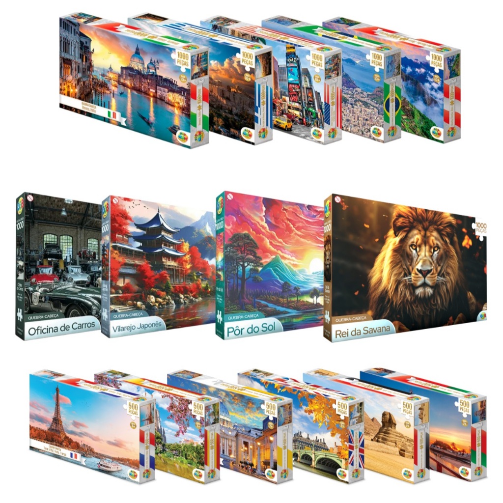 Quebra Cabeça 500 Peças – 1000 Peças – 2000 Peças Peças Premium – Escolha Desenhos