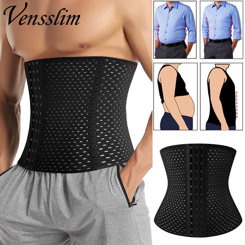 Cinto De Cintura Masculino Preto-Espartilho Emagrecedor Para Controle De Barriga | Shapewear De Comp