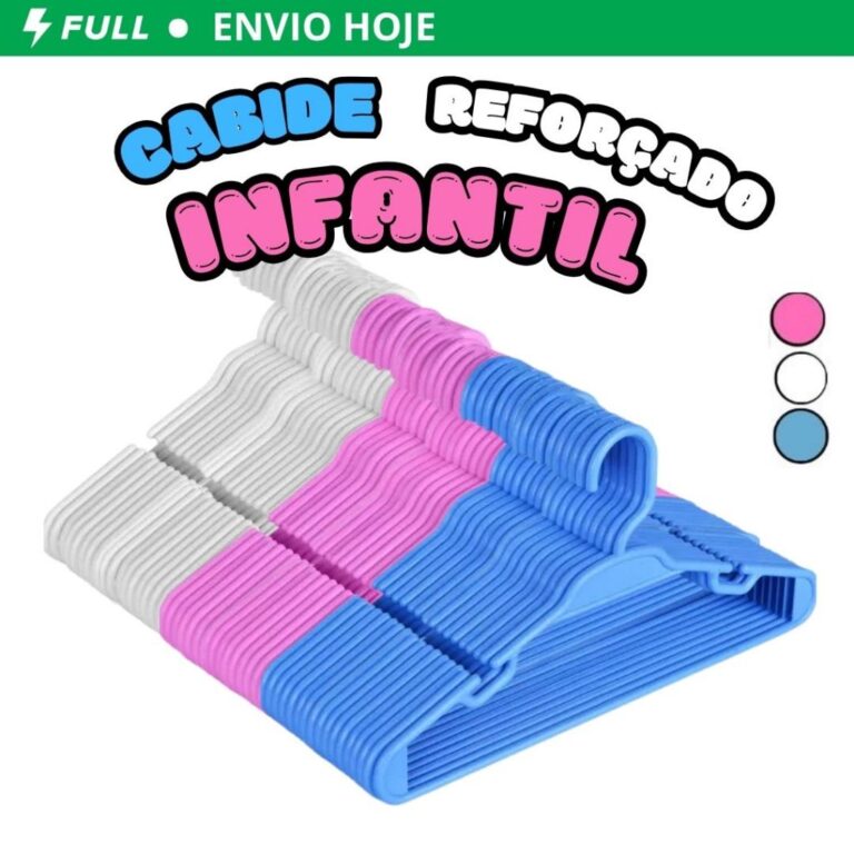 kit 50 unidades Cabide Reforçado Baby infantil ju