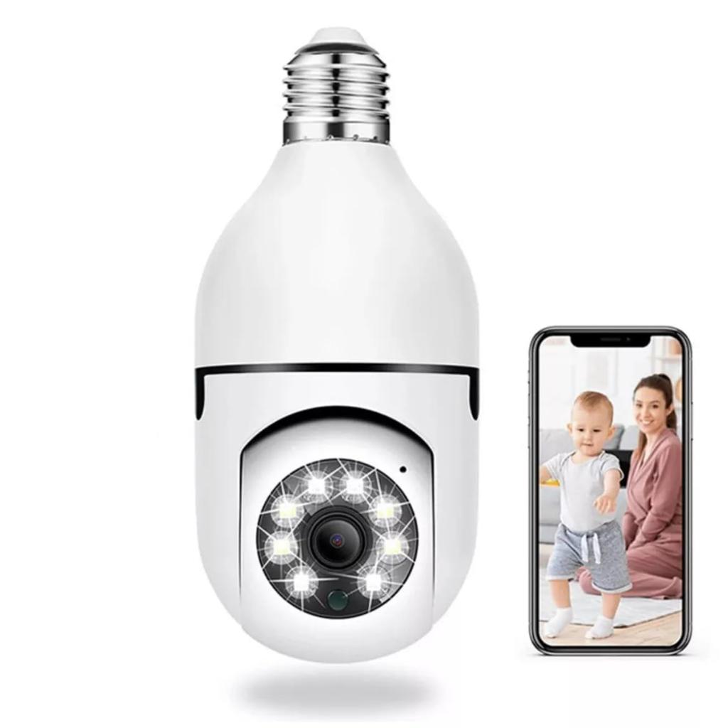 Câmera de Segurança Lâmpada HD Wifi Rotação Altomex