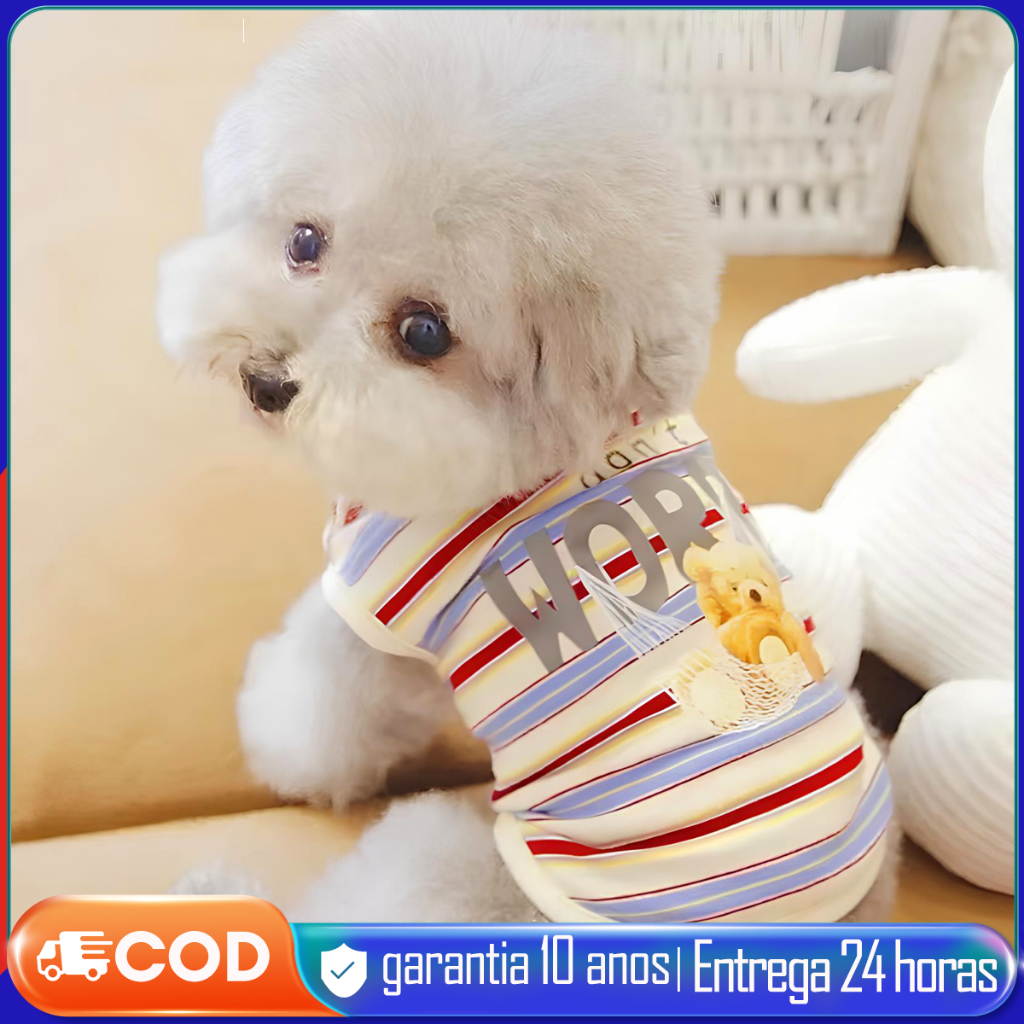Roupas para cães de manga curta Colete de manga curta Roupas finas e respiráveis para cães de estima