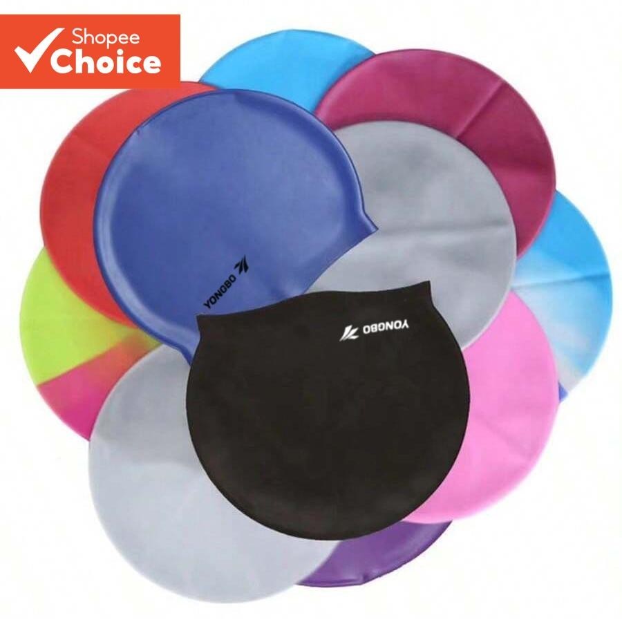 Touca De Natação Moderna De Cor Sólida  De Silicone À Prova Dágua Para Homens/Mulheres , Proteção Co