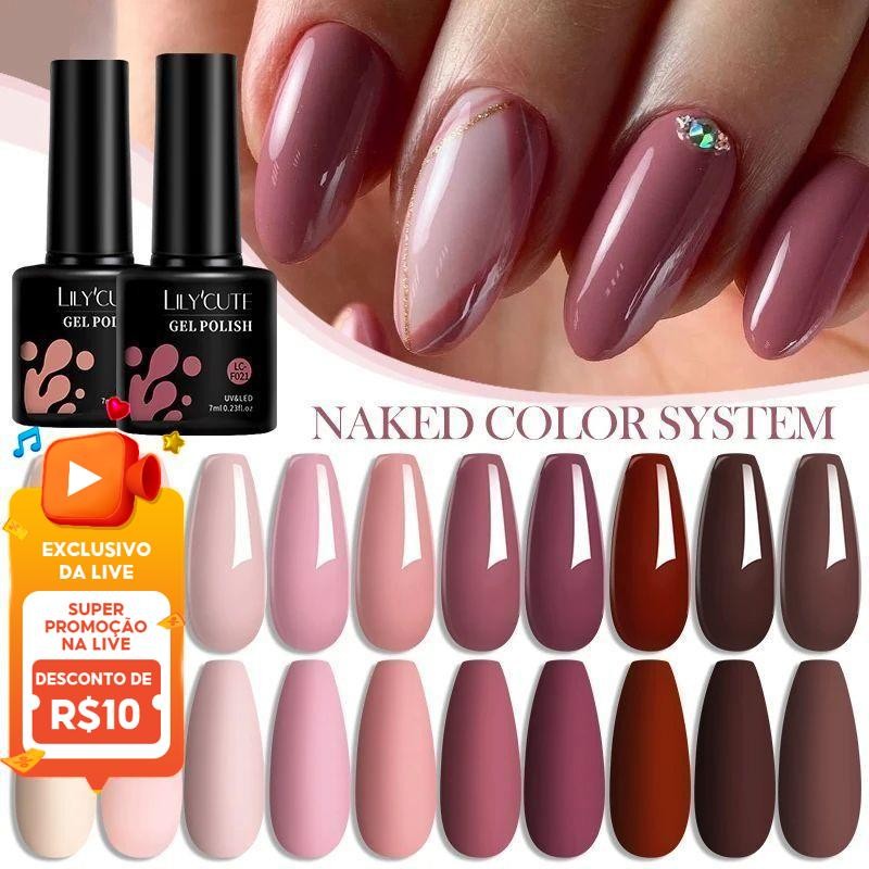 LILYCUTE Gel Esmalte , Série Popular Unha Colorido Polonês-UV/LED Soak Off Verniz Semi-Permanente