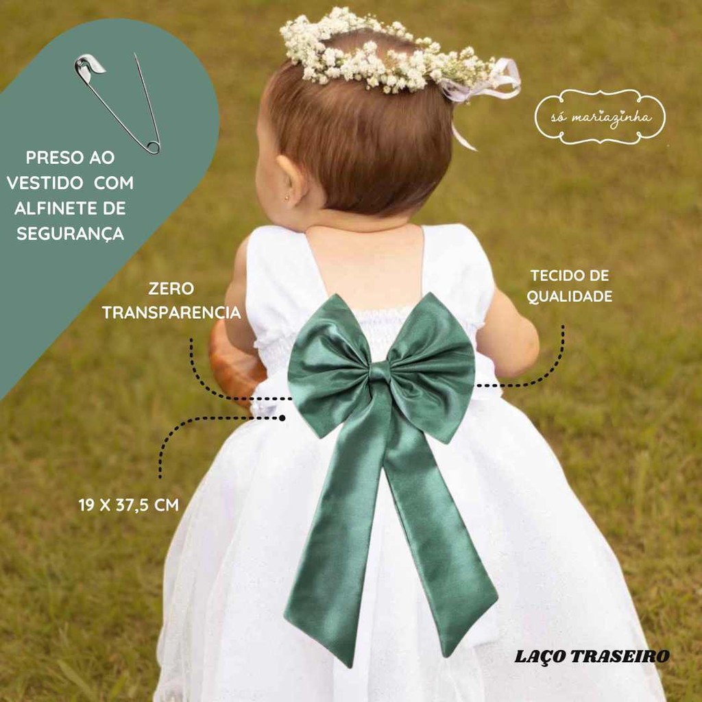 Laço OLIVA Para Vestido Decoração Acessório De Vestido Festa Em Tafeta tamanho unico REF4205