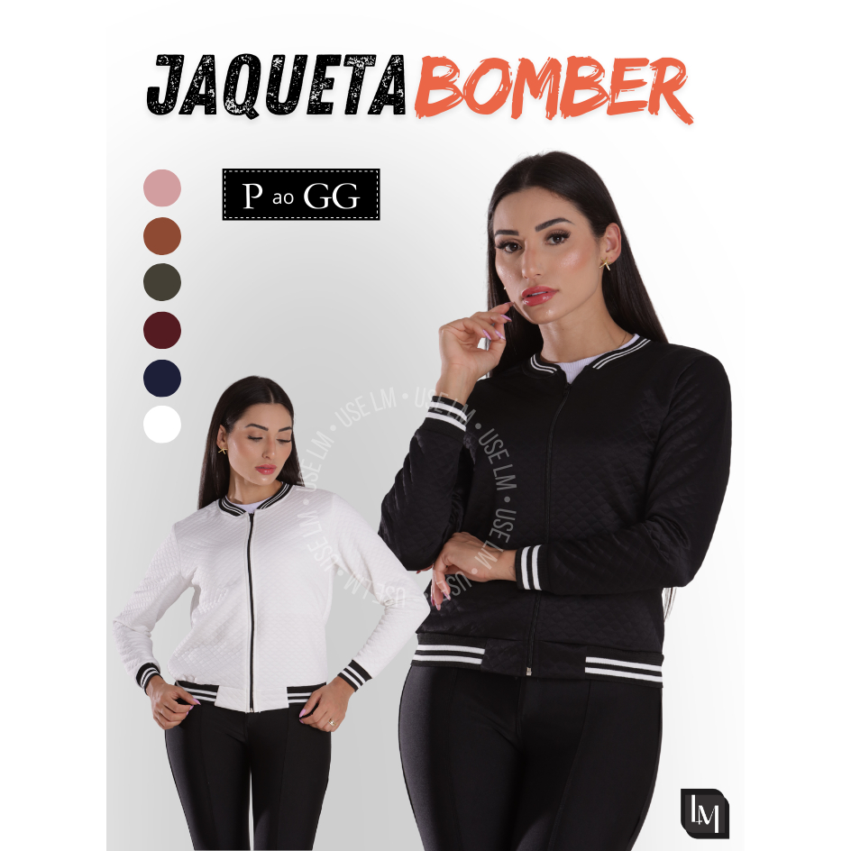 Jaqueta Feminina Bomber Casaco Inverno Metalasse