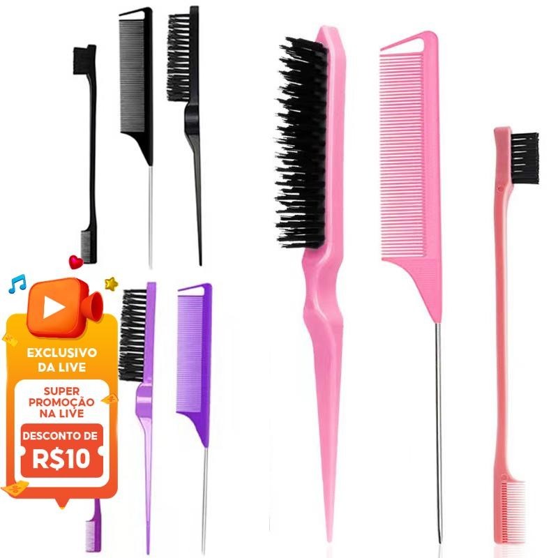 Escova De Cabelo 3 Unidades/Conjunto Com Pente De Cauda De Mouse-Adição Perfeita À Rotina De Cuidado