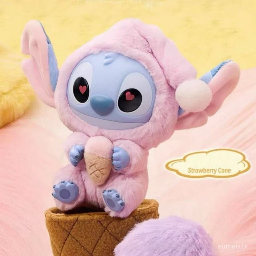 Chaveiro de Pelúcia Stitch de 15cm, Bonecas Stitch Devem Comer Não Importa o Quão Sonolentas da Séri
