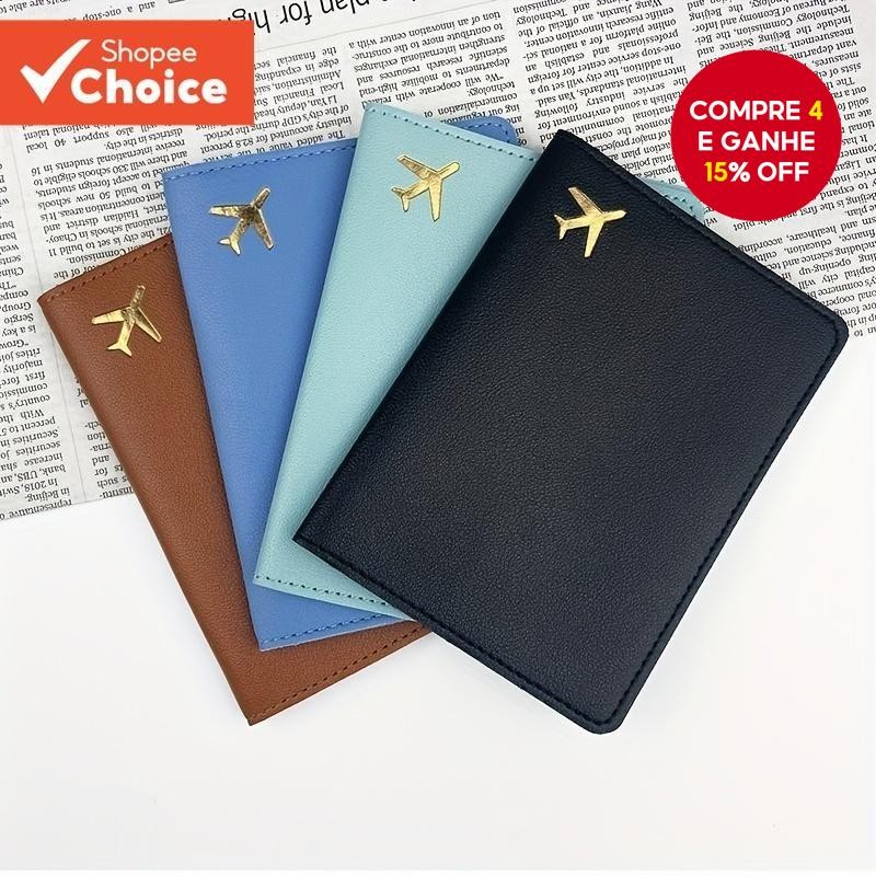 Carteira De Viagem Porta-Passaporte De Couro PU  Capa Para Vários Cartões Documentos