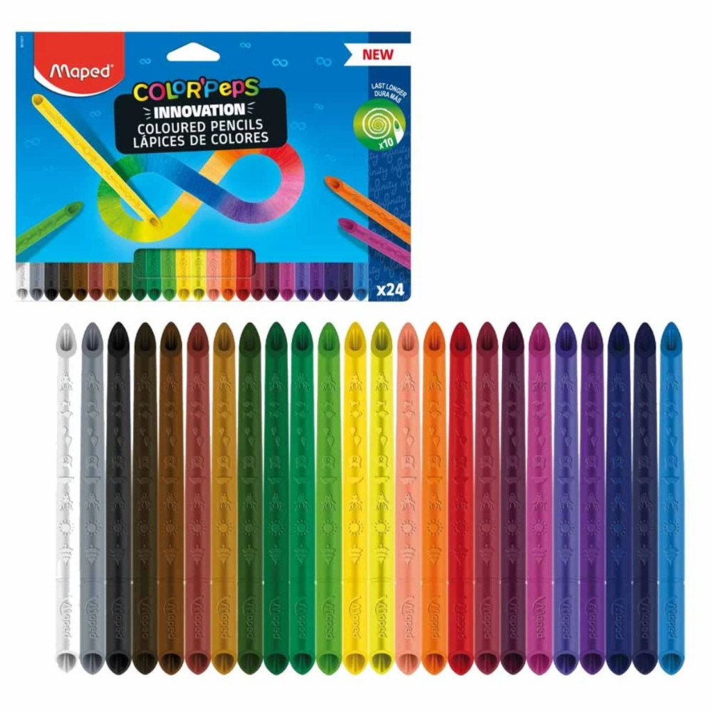 Lápis de Cor 12/18/24 Cores Infinity ColorPeps Triangular Infinito Maped
