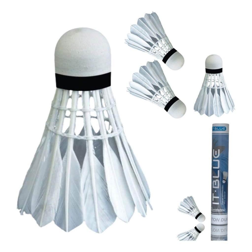 Peteca De Badminton 12 Peças Pena Lelong Le-6405