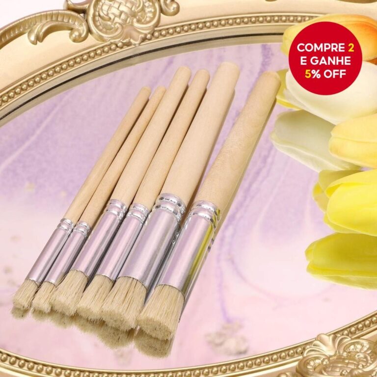 Conjunto De Pincéis Estêncil , 6 Peças , Cerdas