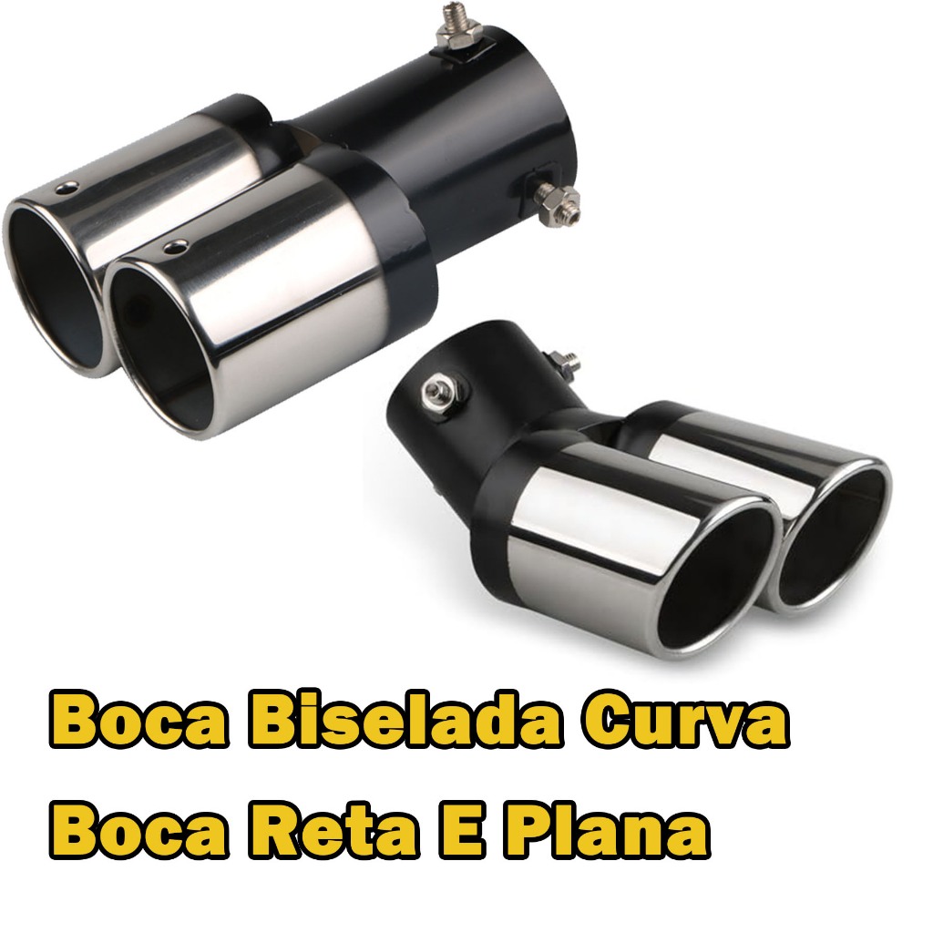 Tubo De Escape Universal De Saída Dupla Em Aço Inoxidável Para Modificação De Silenciador De Carro
