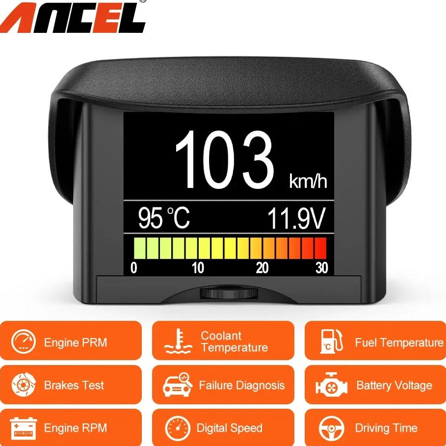 Ancel A202 Automotivo Digital Head-Up Display OBD2 Scanner Tacômetro Medidor De Consumo De Combustív