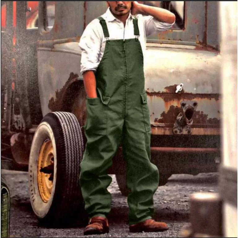 Macacão Masculino 2025 Casual Solto Macacão Retr