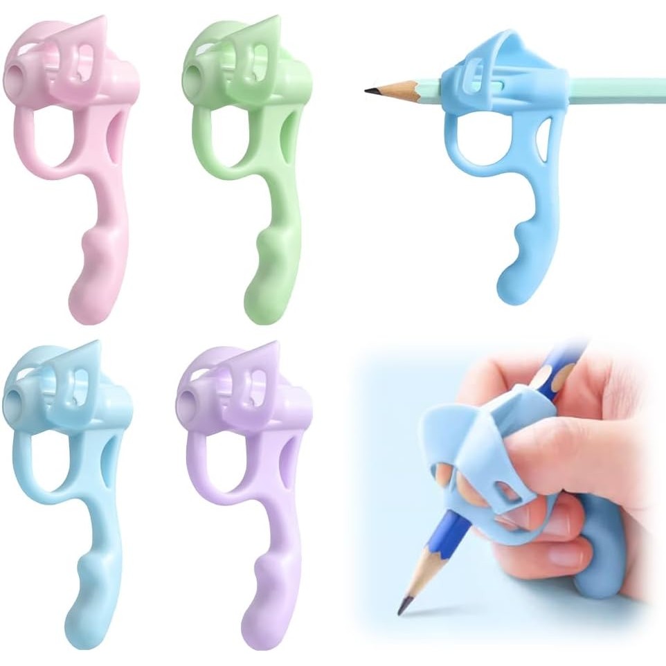 Punhos de Lápis para Crianças, Porta-Lápis de Silicone 3D, Corretor de Postura de Escrita, Acessório