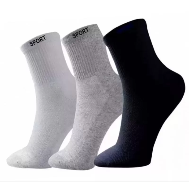 Kit 12 meia sportiva masculina cano alto tamanho 39/42 meia atoalhada