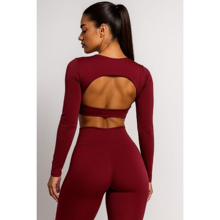 Conjunto Academia Top Manga Longa Cropped Costa Ab