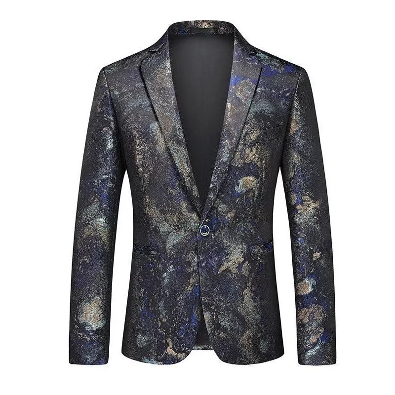 Envio em 24 horas Terno Casual Masculino 2025 Moda Primavera Outono Slim Fit Jaqueta de Terno Únic