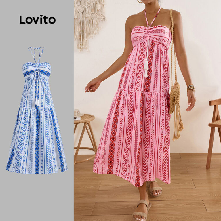 Lovito Vestido Boho Com Estampa Tribal E Borla Par