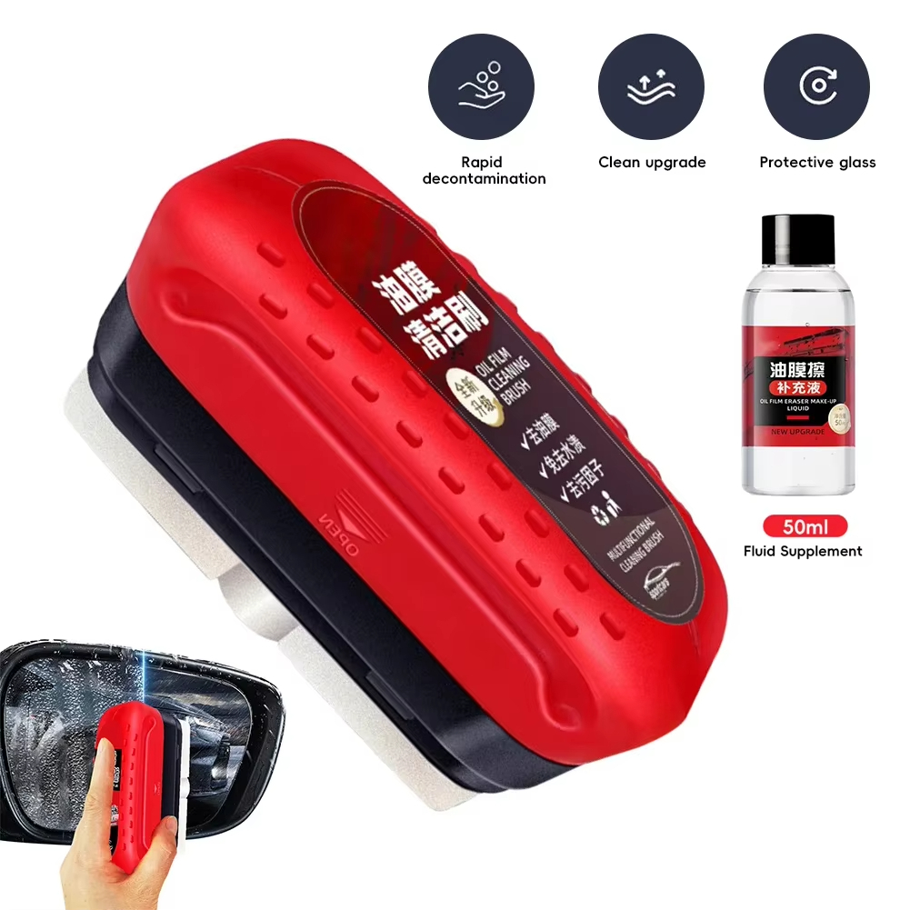 Removedor De Filme De Óleo De Vidro Do Carro Poderoso Limpador Esponja Escova De Limpeza Pára-Brisa