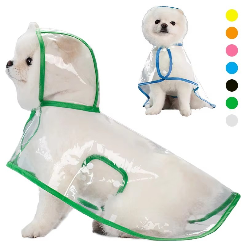 Capas De Chuva Para Cães Com Capuz Poncho Casaco Impermeável Cachorros Roupas Animais De Estimação