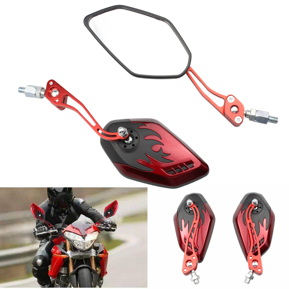 1 Par Universal Motocicleta Espelhos Retrovisores Moto Rotação De 360 Graus Scooter Laterais 10mm 8m