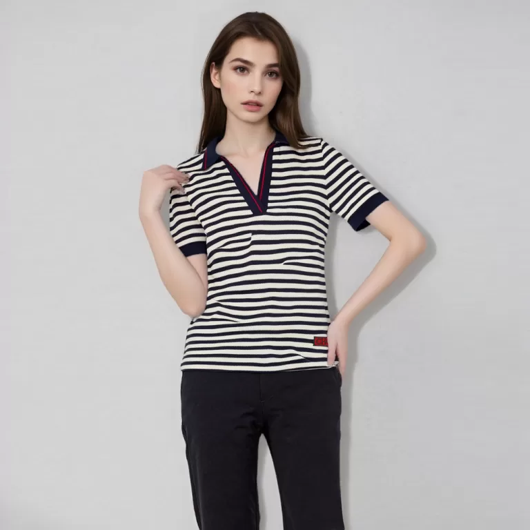 Camiseta Feminina Nova Malha Simples Listra Com De