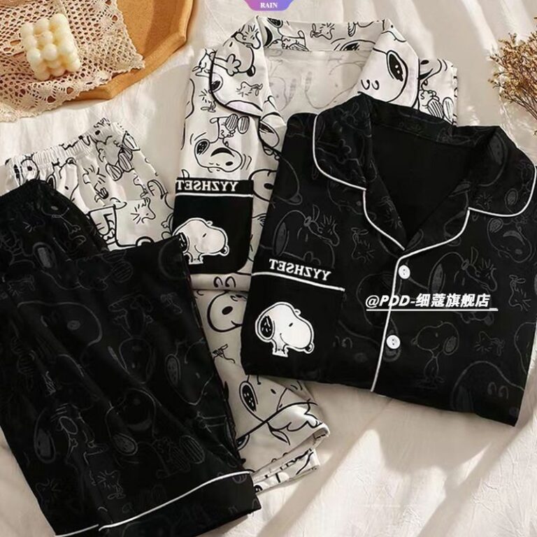 Rede Vermelha Ins Casal Pijama Anime Snoopy Primav