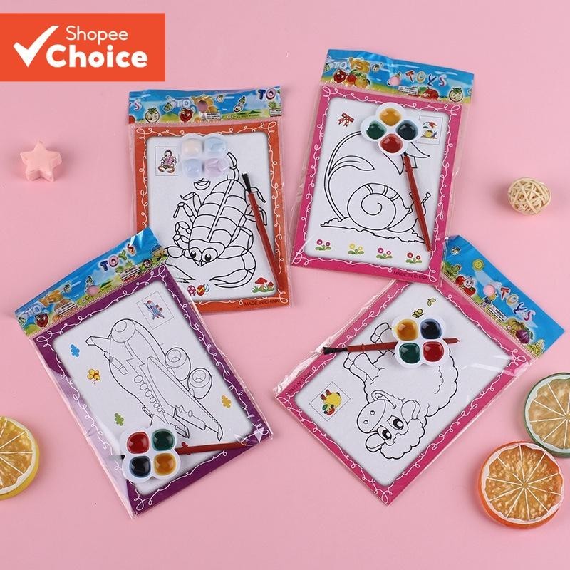 10 Conjunto Crianças Pintura Brinquedos Cor Fundo Aquarela Graffiti Brinquedo Presentes De Natal