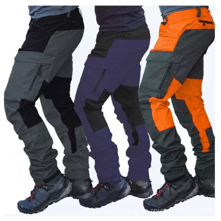 Locomotiva de multibolso masculino, calça de mont