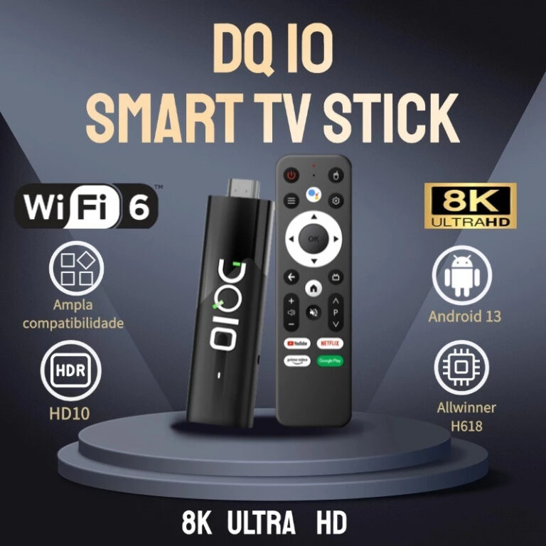 TV STICKS Android 13 H618 Wifi 4GB E 32GB Caixa De