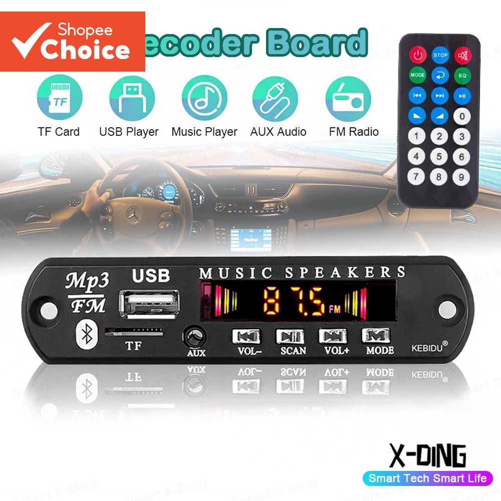 Módulo De Placa MP3 Bluetooth 5.0-Reprodutor De Áudio USB/TF De 12V Com FM , Controle Remoto E Tela